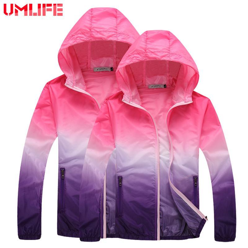 Umlife Women Jacket Thin Outdoor Sportswear Men Hooded Windbreaker Coat-Ausexy Store-Blue-S-Bargain Bait Box