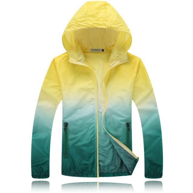 Umlife Women Jacket Thin Outdoor Sportswear Men Hooded Windbreaker Coat-Ausexy Store-Yellow-S-Bargain Bait Box