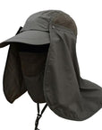 Unisex Outdoor Sport Fishing Hiking Hat Uv Protection Face Neck Flap Man Sun Cap-RED-HUNTING5 Store-dark green-Bargain Bait Box