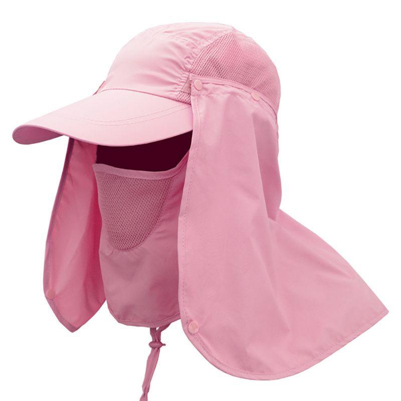 Unisex Outdoor Sport Fishing Hiking Hat Uv Protection Face Neck Flap Man Sun Cap-RED-HUNTING5 Store-Dark Grey-Bargain Bait Box