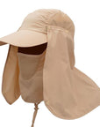 Unisex Outdoor Sport Fishing Hiking Hat Uv Protection Face Neck Flap Man Sun Cap-RED-HUNTING5 Store-Khaki-Bargain Bait Box