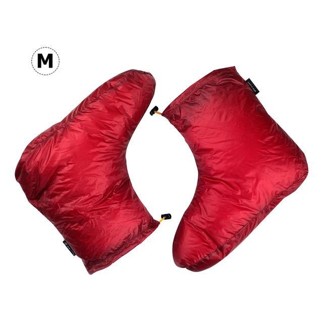 Unisex White Goose Down Slippers Shoes Bootees Boots Footwear Camping Sleeping-Sleeping Bags-YOUGLE store-M Red-Bargain Bait Box