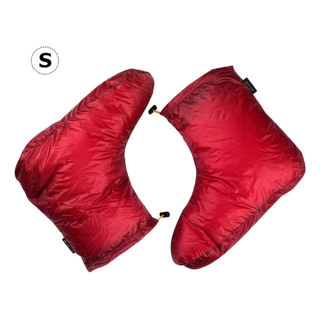Unisex White Goose Down Slippers Shoes Bootees Boots Footwear Camping Sleeping-Sleeping Bags-YOUGLE store-S Red-Bargain Bait Box