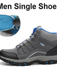 Unisex Winter Plush Waterproof Hiking Shoes Men Suede Leather Outdoor Sneakers-tfsland Official Store-single men grey-4.5-Bargain Bait Box