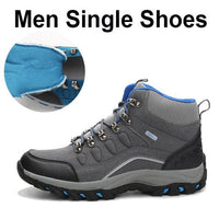 Unisex Winter Plush Waterproof Hiking Shoes Men Suede Leather Outdoor Sneakers-tfsland Official Store-single men grey-4.5-Bargain Bait Box