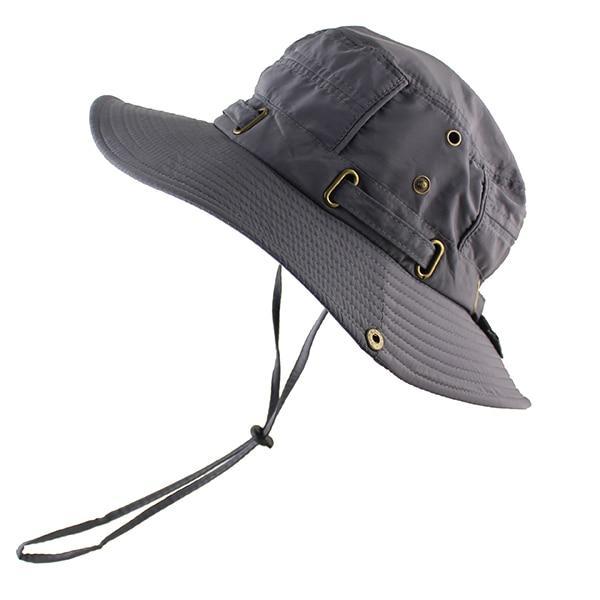 Upf 50+ Beach Cap Bucket Hat Men Women Boonie Hat Summer Uv Protection-Men's Bucket Hats-CAMOLAND Official Store-GRY-Bargain Bait Box