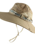 Upf 50+ Bucket Hat Summer Men Women Boonie Hat Outdoor Uv Protection Long Wide-Men's Bucket Hats-CAMOLAND Official Store-Khaki-Bargain Bait Box