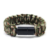 Usb Charging Bracel Knitted Bracelet Iphone X 5 5S 6 6S 7 8 Plus Outdoor Camping-LingLing Outdoor Store-Army green camo-Bargain Bait Box