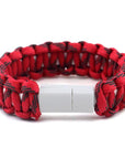 Usb Charging Bracel Knitted Bracelet Iphone X 5 5S 6 6S 7 8 Plus Outdoor Camping-LingLing Outdoor Store-Red green-Bargain Bait Box