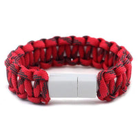 Usb Charging Bracel Knitted Bracelet Iphone X 5 5S 6 6S 7 8 Plus Outdoor Camping-LingLing Outdoor Store-Red green-Bargain Bait Box