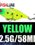 Vib Hard Lure 58Mm 12.5G Plastic Lure With Ball And Treble Hooks Vib Crankbait-Afishlure Official Store-Yellow-Bargain Bait Box