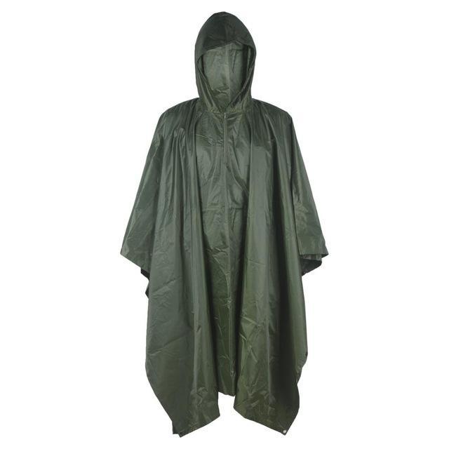 Vilead 6 Colors Multifunction Military Raincoat Emergency Camo Rain Poncho For-Vilead GoTravel Store-Pure Green-Bargain Bait Box