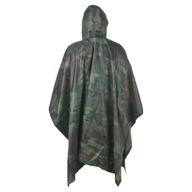 Vilead 6 Colors Multifunction Military Raincoat Emergency Camo Rain Poncho For-Vilead GoTravel Store-Woodland Camo-Bargain Bait Box