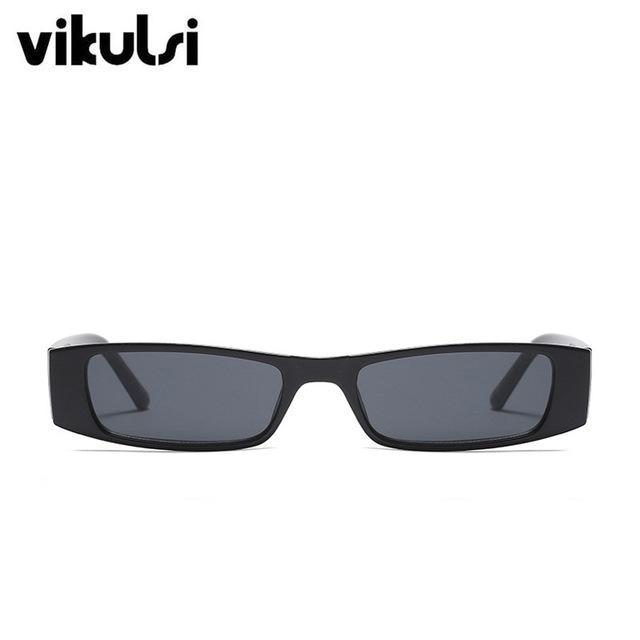 Vintage Rectangle Sunglasses Women Brand Designer Black Leopard Blue-Sunglasses-vikulsi Official Store-D433 black grey-Bargain Bait Box