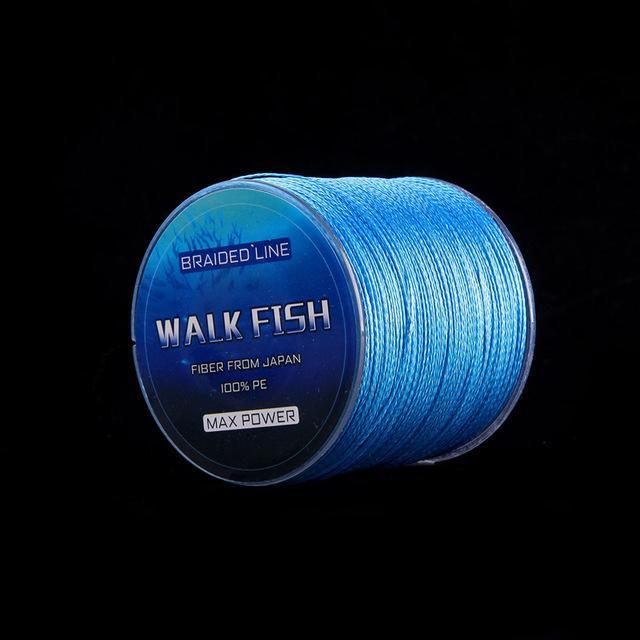 Walk Fish 100M 8 Strand Braid Fishing Line Rope Super Strong Smoother 100% Pe-WALK FISH Store-Blue-0.6-Bargain Bait Box