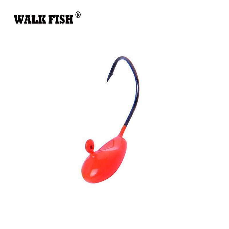 Walk Fish 10Pcs/Lot Exposed Lead Jig Head Hooks Fishing Bait Soft Worm Soft Bait-WALK FISH Official Store-10Pcs Black-Bargain Bait Box