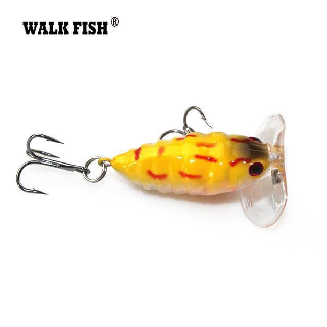 Walk Fish 1Pcs 4Cm 4.2G Cicada Popper Fishing Lure Japan Topwater 3D Eyes Hard-WALK FISH Official Store-KC001 003-Bargain Bait Box