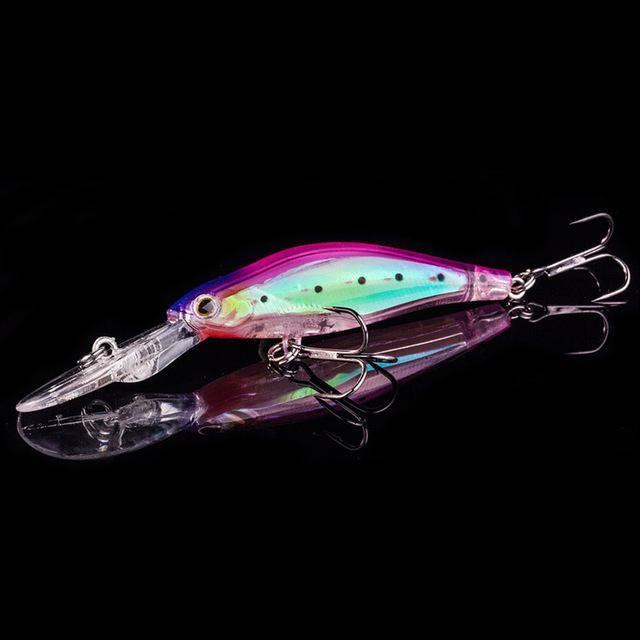 Walk Fish 1Pcs 9Cm 7.3G Laser Wobblers Fishing Tackle 3D Eyes Luminous Minnow-WALK FISH Store-F 6-Bargain Bait Box