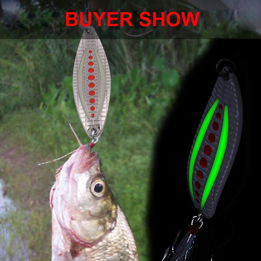 Walk Fish 1Pcs Metal Vib 5/7/10/15/20G Luminous Leech Hook Fidget Spinners Spoon-WALK FISH Store-5G Gold-Bargain Bait Box