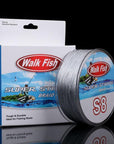 Walk Fish 500M 8 Strand Braid Fishing Line Rope Super Strong Smoother 100% Pe-WALK FISH Store-Grey-1.0-Bargain Bait Box