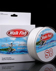 Walk Fish 500M 8 Strand Braid Fishing Line Rope Super Strong Smoother 100% Pe-WALK FISH Store-White-1.0-Bargain Bait Box
