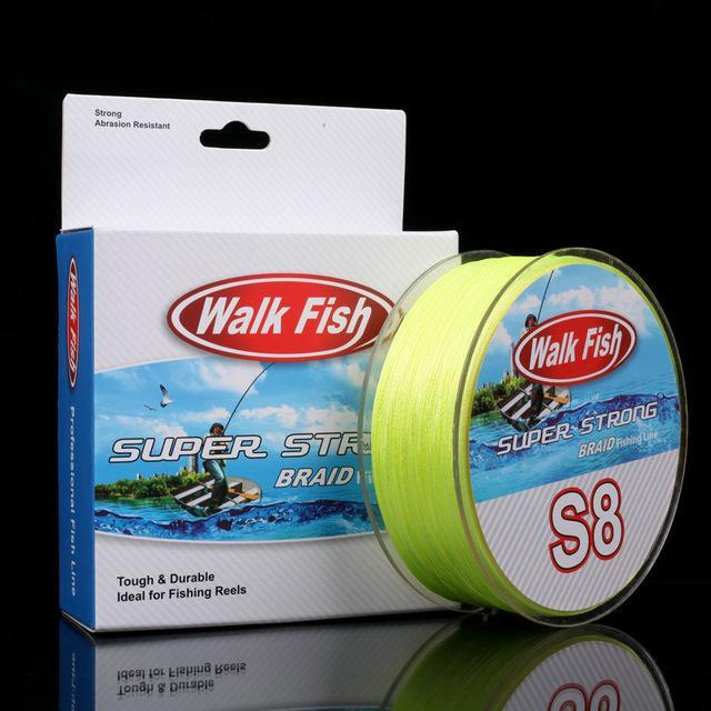 Walk Fish 500M 8 Strand Braid Fishing Line Rope Super Strong Smoother 100% Pe-WALK FISH Store-Yellow-1.0-Bargain Bait Box