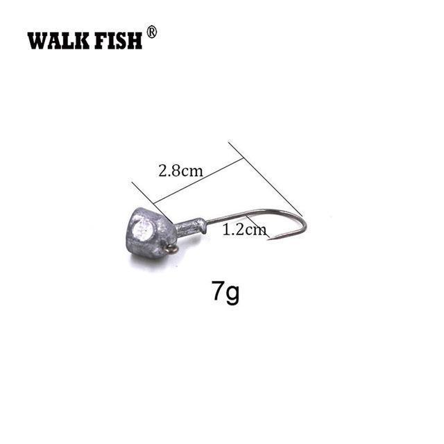 Walk Fish 5Pcs/Lot High Quality 3.5G/7G/10G/14G/18G Lead Head Hook Jigs Bait-WALK FISH Official Store-5Pcs 7g-Bargain Bait Box