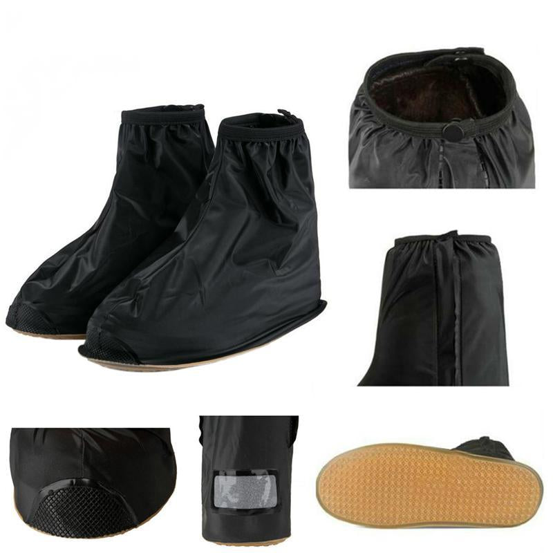 Waterproof Cycling Shoes Covers Reusable Ankle Boots Cover Thicker Non-Slip-Tim flashlight-White-M-Bargain Bait Box
