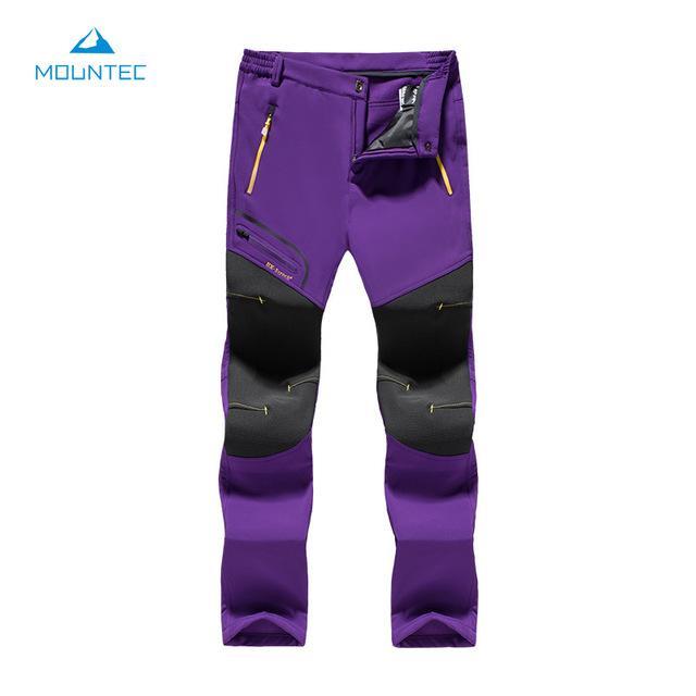 Waterproof Pants Winter Men Pants Outdoor Trekking Pants Softshell Winter Sports-TaoDream Outdoor Store-Woman Purple-L-Bargain Bait Box