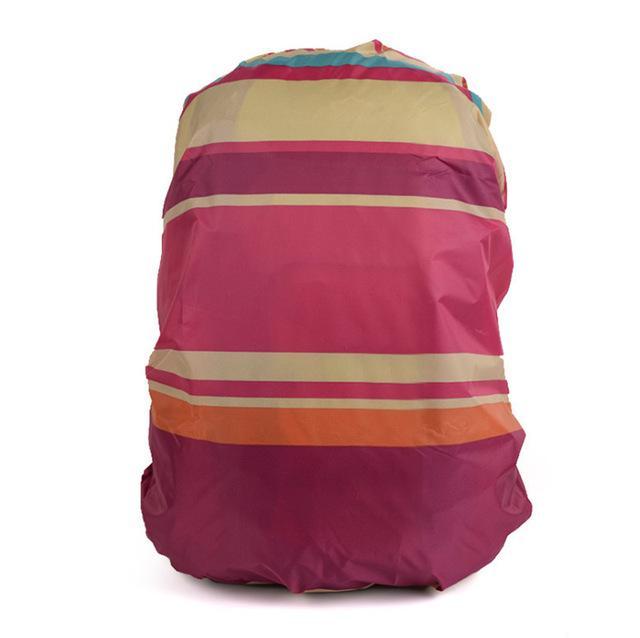 Waterproof Rain Cover Backpack Raincoat Suit For 18-25L Hiking Outdoor Bag-ye zhan yin qi shi-Pink stripes-Bargain Bait Box