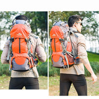 Waterproof Travel Hiking Backpack 50L, Sports Bag For Women Men, Outdoor Camping-VEQSKING Outdoor Store-Orange-Bargain Bait Box
