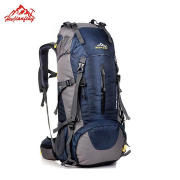 Waterproof Travel Hiking Backpack 50L, Sports Bag For Women Men, Outdoor Camping-VEQSKING Outdoor Store-Orange-Bargain Bait Box