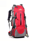 Waterproof Travel Hiking Backpack 50L, Sports Bag For Women Men, Outdoor Camping-VEQSKING Outdoor Store-Red-Bargain Bait Box