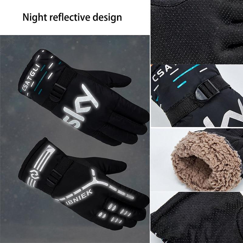 Waterproof Winter Ski Gloves Windproof Warm Snowboard Gloves Outdoor Below-Skiing Gloves-Sandia Store-black-Bargain Bait Box