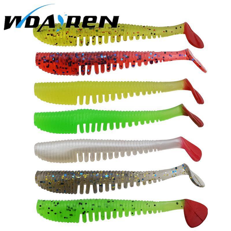 Wdairen 10 Pcs/Lot 7.5Cm 2.G Soft Worm Lures Bionic Bait Fishing Lures T Tail-WDAIREN KANNI Store-A-Bargain Bait Box