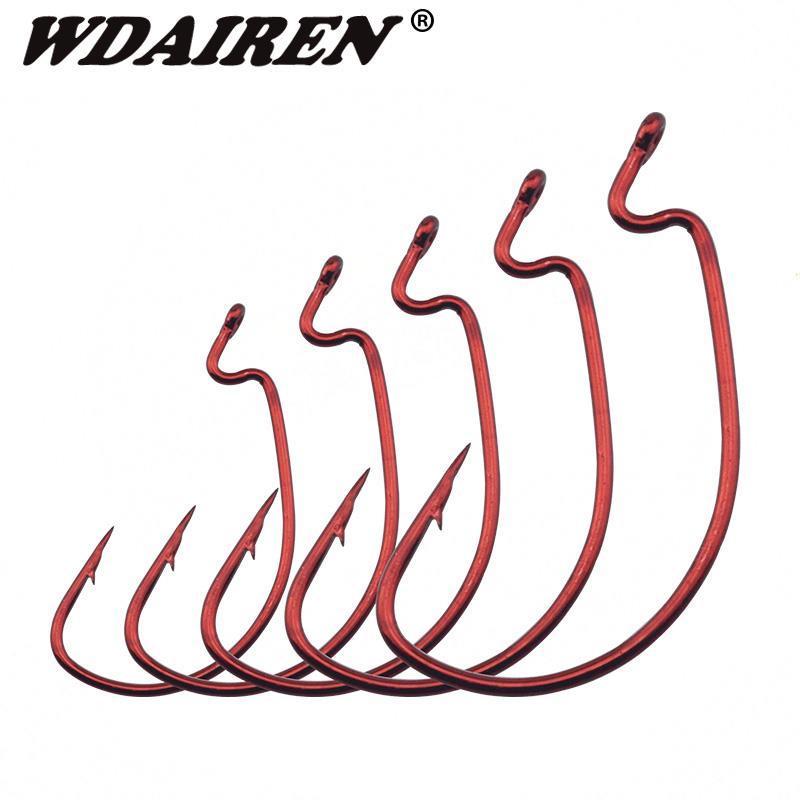 Wdairen 20Pcs/Lot Wide Belly Crank Hooks Texas Rig Fishing Worm Bait Fishing-WDAIREN fishing gear Store-1-Bargain Bait Box
