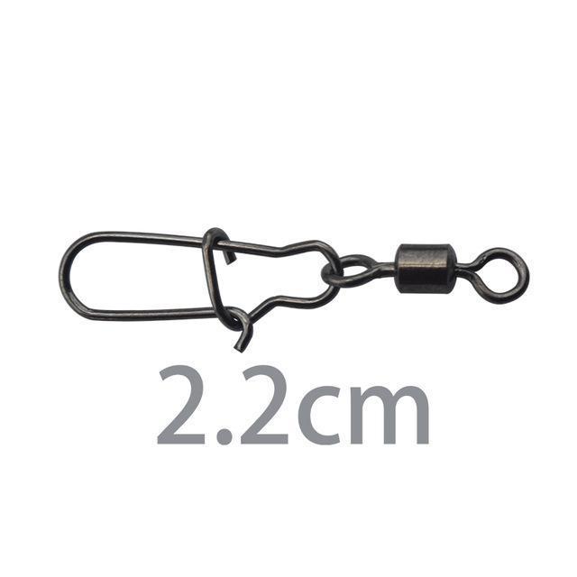 Wdairen 50Pcs/Lot Fishing Connector Rolling Swivel With Nice Snap Stainless-WDAIREN fishing gear Store-22mm-Bargain Bait Box