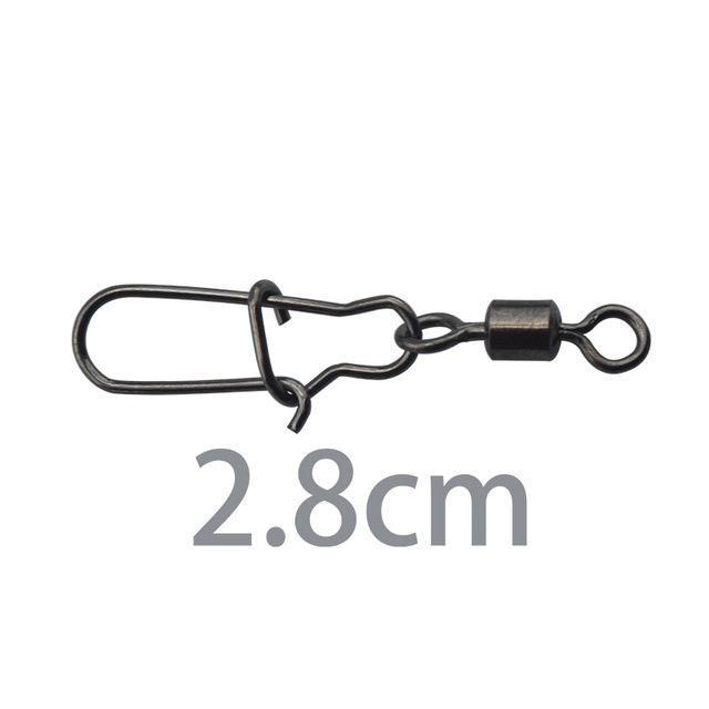 Wdairen 50Pcs/Lot Fishing Connector Rolling Swivel With Nice Snap Stainless-WDAIREN fishing gear Store-28mm-Bargain Bait Box