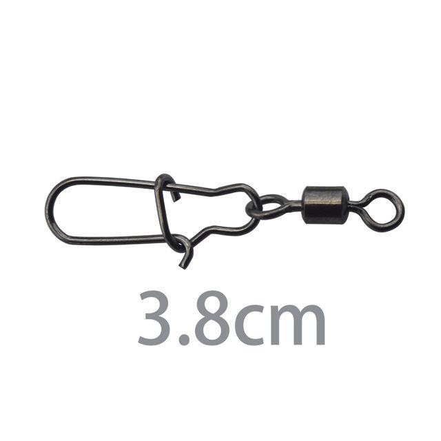 Wdairen 50Pcs/Lot Fishing Connector Rolling Swivel With Nice Snap Stainless-WDAIREN fishing gear Store-38mm-Bargain Bait Box