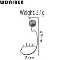 Wdairen 5Pcs/Lot Crank Jig Head Hook 3.5G 5G 7G Fishing Hook Lead Jig Lure-WDAIREN fishing gear Store-3.5g-Bargain Bait Box