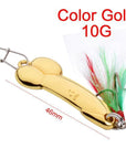 Wdairen Dd Metal Spoon Fishing Lure Feather Hook 5G 10G 15G Silver Gold Metal-WDAIREN fishing gear Store-10g J-Bargain Bait Box