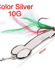 Wdairen Dd Metal Spoon Fishing Lure Feather Hook 5G 10G 15G Silver Gold Metal-WDAIREN fishing gear Store-10g Y-Bargain Bait Box