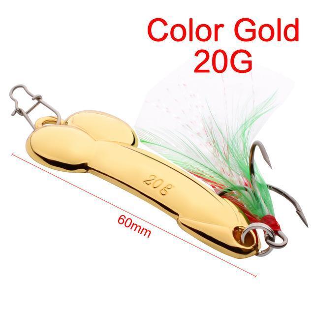 Wdairen Dd Metal Spoon Fishing Lure Feather Hook 5G 10G 15G Silver Gold Metal-WDAIREN fishing gear Store-20g J-Bargain Bait Box