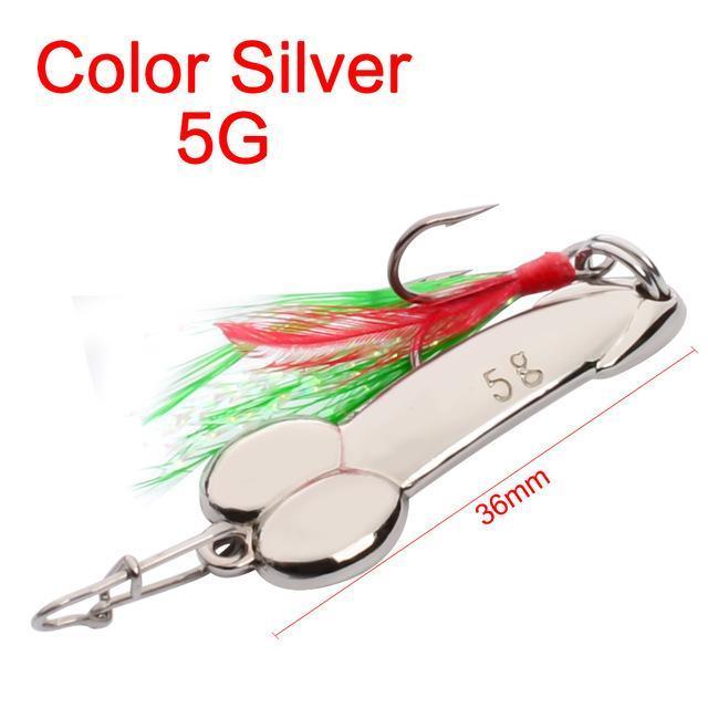 Wdairen Dd Metal Spoon Fishing Lure Feather Hook 5G 10G 15G Silver Gold Metal-WDAIREN fishing gear Store-5g Y-Bargain Bait Box