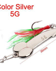 Wdairen Dd Metal Spoon Fishing Lure Feather Hook 5G 10G 15G Silver Gold Metal-WDAIREN fishing gear Store-5g Y-Bargain Bait Box