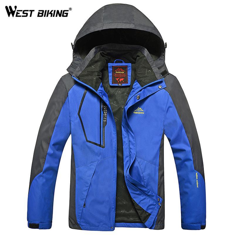 West Biking Men Winter Waterproof Windproof Hooded Jacket Outdoor Sport Warm-WEST BIKING Cycling Equipment Co., Ltd.-color blue-L-Bargain Bait Box