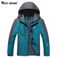 West Biking Men Winter Waterproof Windproof Hooded Jacket Outdoor Sport Warm-WEST BIKING Cycling Equipment Co., Ltd.-jeans blue-L-Bargain Bait Box