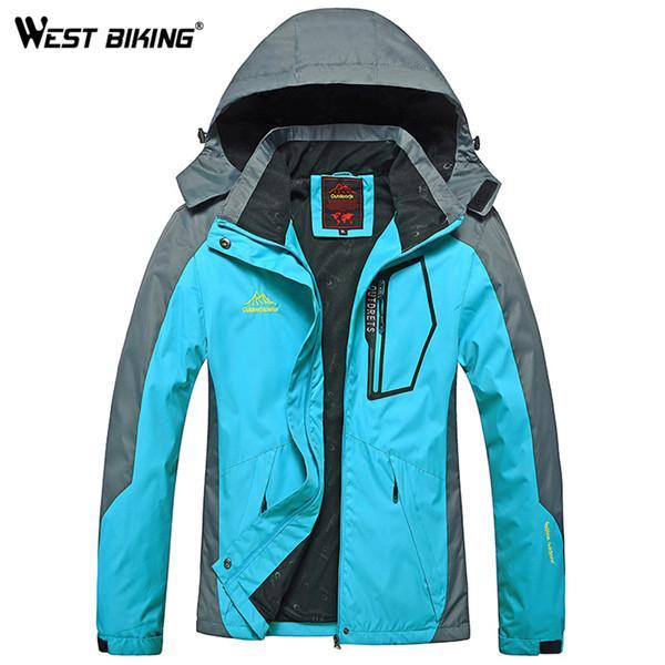West Biking Winter Waterproof Windproof Hooded Jacket Warm Plus Size Outdoor-WEST BIKING Cycling Equipment Co., Ltd.-blue-L-Bargain Bait Box