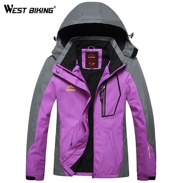 West Biking Winter Waterproof Windproof Hooded Jacket Warm Plus Size Outdoor-WEST BIKING Cycling Equipment Co., Ltd.-purple-L-Bargain Bait Box