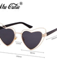 Who Cutie Love Heart Shape Sunglasses Women Wire Metal Frame Vintage-Sunglasses-WHO CUTIE Official Store-C1 gold gray-Bargain Bait Box